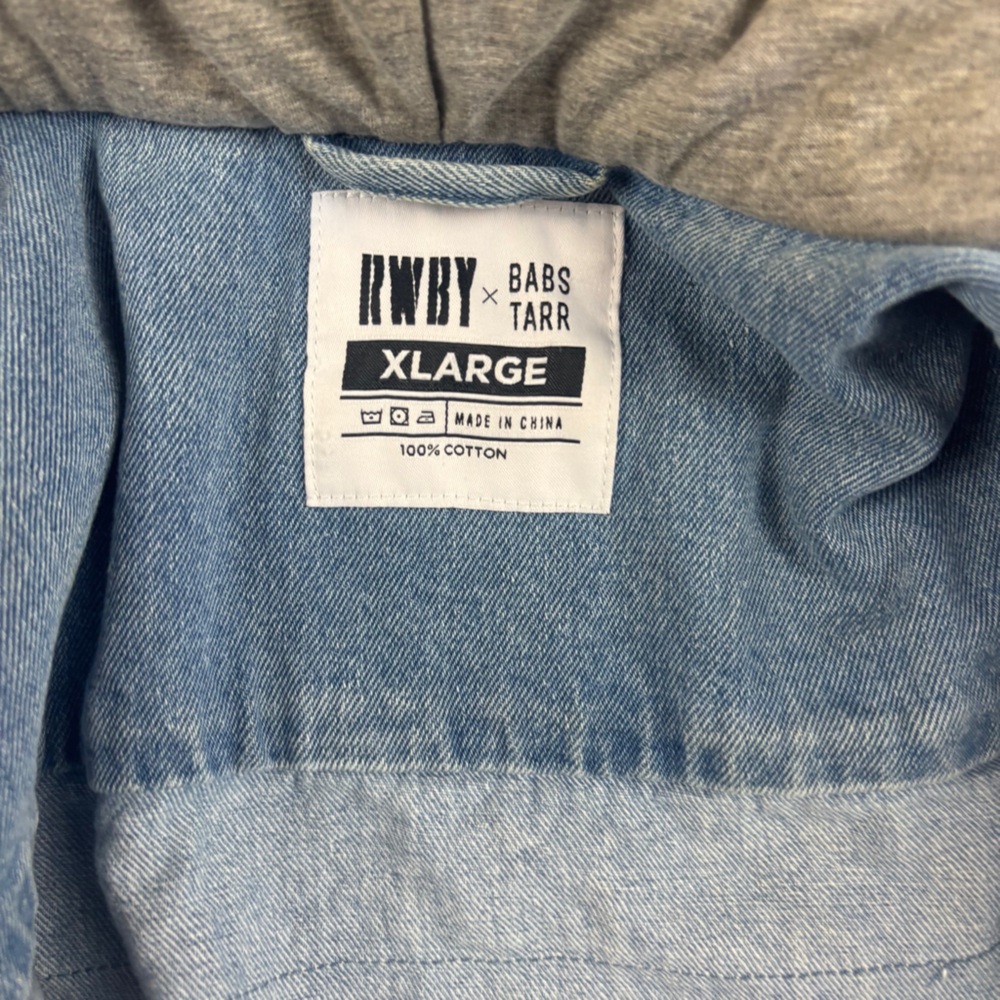RWBY X BABS TARR Unisex Denim Hooded Jean Jacket character on back size: XLarge - Picture 11 of 11